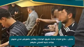 عاجل.. دفاع فتيات حادث طريق الواحات يطالب بتعويض مدني مليون وواحد جنيه للمجني عليهم